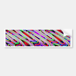 Multi Colour Wave Abstract Pattern Bumper Sticker