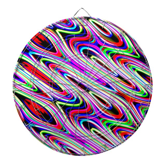 Multi Colour Wave Abstract Pattern Dartboard (Front)