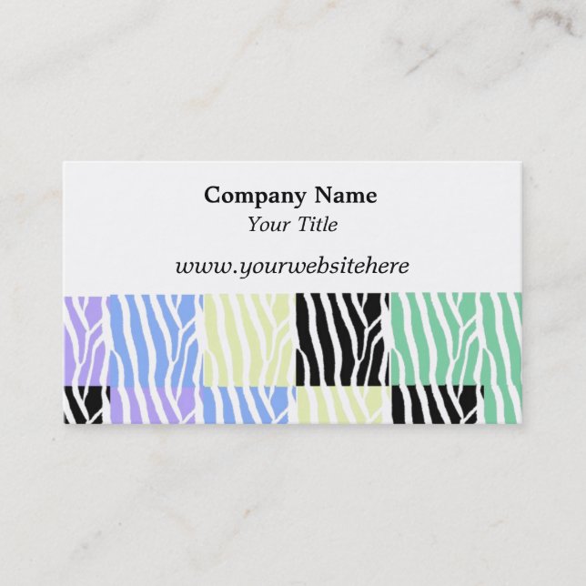 Multi Colour Zebra Print Business Card (Front)