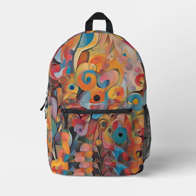 Multi-coloured abstract Backpack (Front)