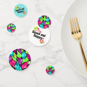 Multi-coloured abstract confetti