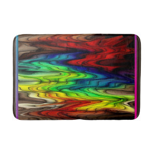 Multi Coloured Abstract Pattern Bath Mat