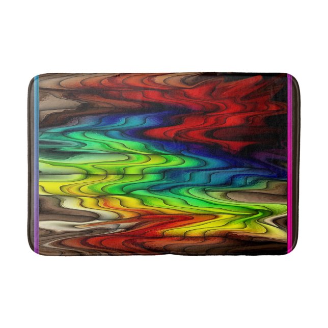 Multi Coloured Abstract Pattern Bath Mat (Front)