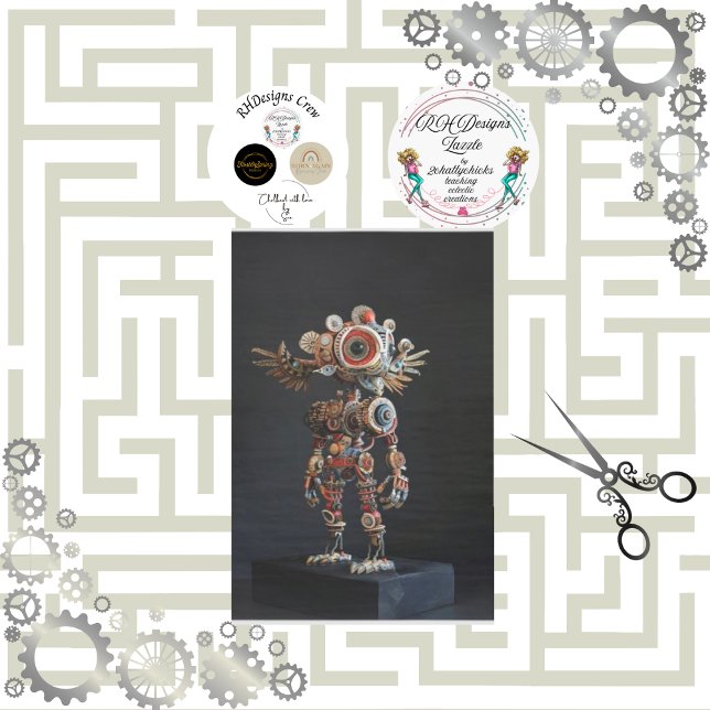 Multi coloured abstract robot decoupage  tissue paper (Creator Uploaded)