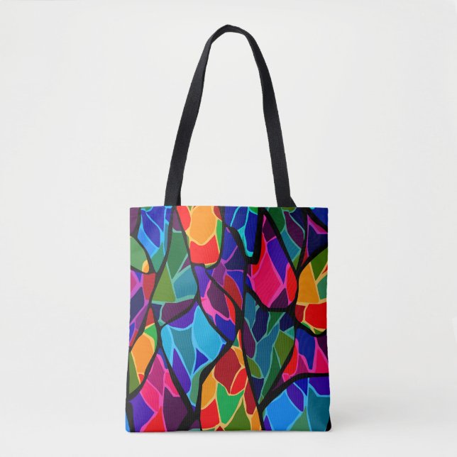 Multi-coloured abstract tote bag (Front)