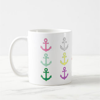 Multi-Coloured Anchors Coffee Mug
