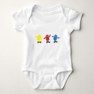 Multi Coloured Android Skateboarder Baby Bodysuit