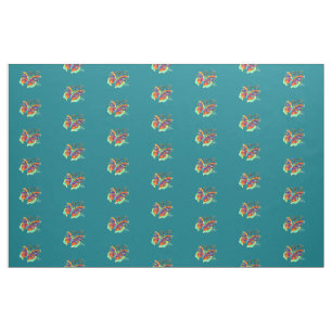 multi-coloured butterflies pattern fabric