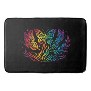 Multi Coloured Butterfly Bath Mat