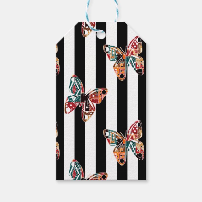 Multi-coloured butterfly gift tags (Front)