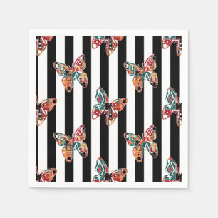 Multi-coloured butterfly napkin
