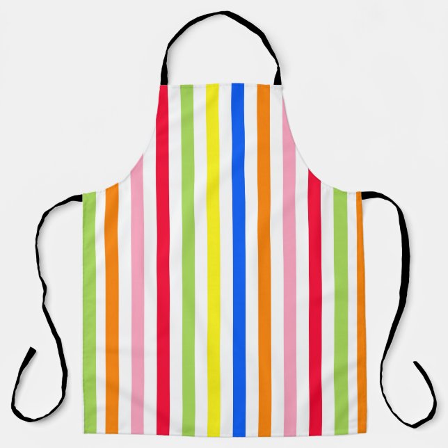 Multi Coloured Candy Stripes Apron (Front)