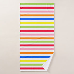 Multi Coloured Candy Stripes Bath Towel