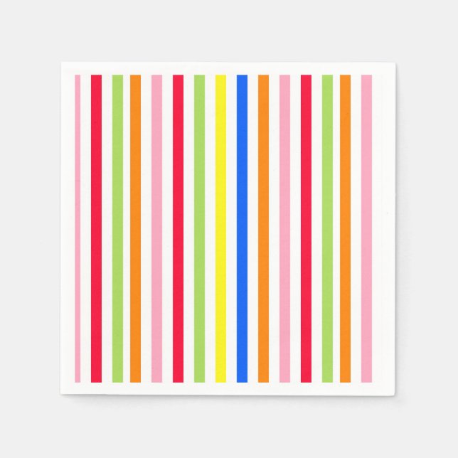 Multi Coloured Candy Stripes Napkin (Front)
