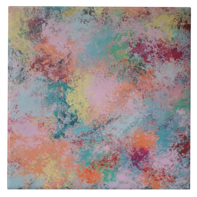 Multi-coloured Ceramic Tile (Front)