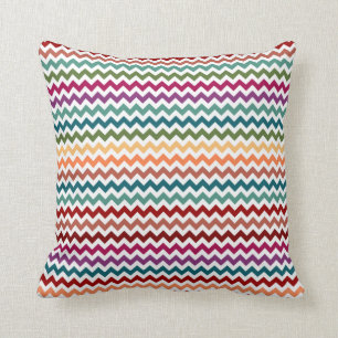 Multi-Coloured Chevrons   Customisable Pillow