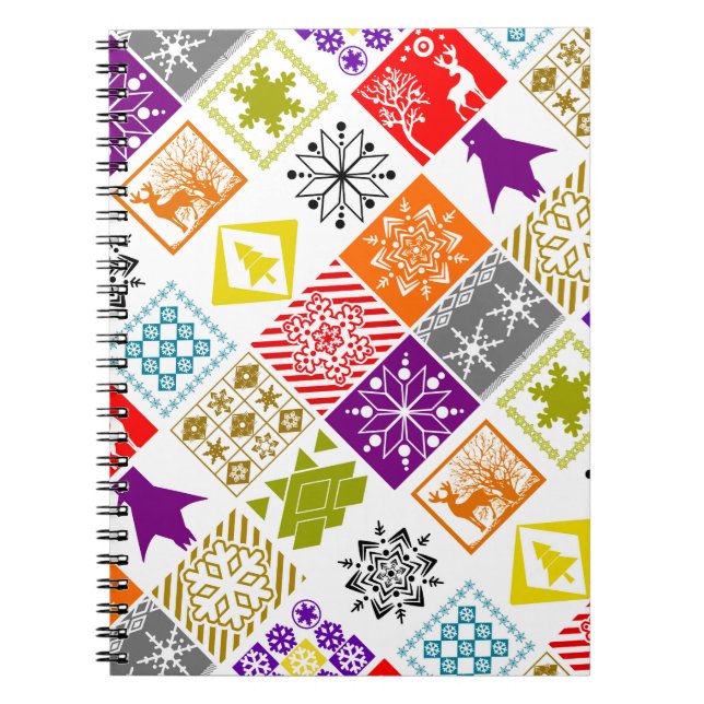 Multi-coloured Christmas Notebook (Front)