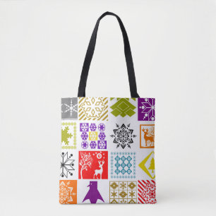 Multi-coloured Christmas Tote Bag