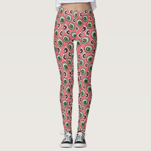 Multi-coloured circles and retro sixties leggings