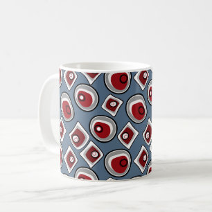 Multi-coloured circles and rings retro sixties coffee mug