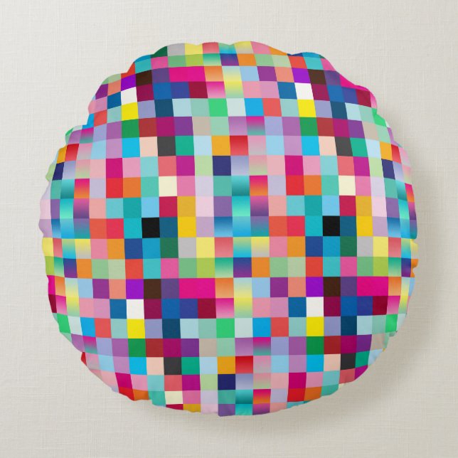 Multi Coloured Design Round Cushion (Front)