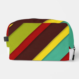 Multi-Coloured Diagonal Stripes Dopp Kit