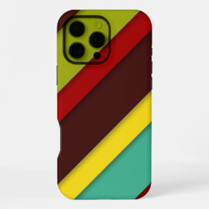 Multi-Coloured Diagonal Stripes iPhone 16 Pro Max Case