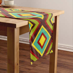 Multi-Coloured Diagonal Stripes Long Table Runner