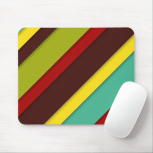 Multi-Coloured Diagonal Stripes Mouse Mat