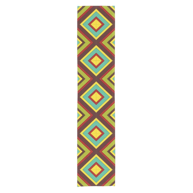 Multi-Coloured Diagonal Stripes Short Table Runner (Front)