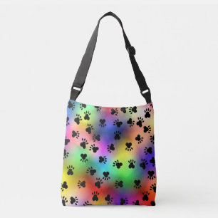 Multi Coloured dog paw prints Tote Bag