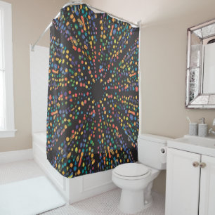 Multi-coloured Dotted Design Shower Curtain