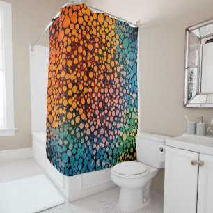 Multi-coloured Dotted Design Shower Curtain