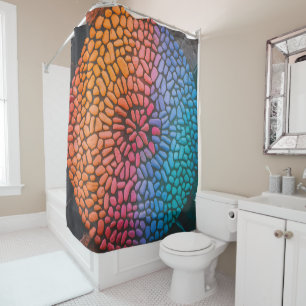 Multi-coloured Dotted Stone Design  Shower Curtain