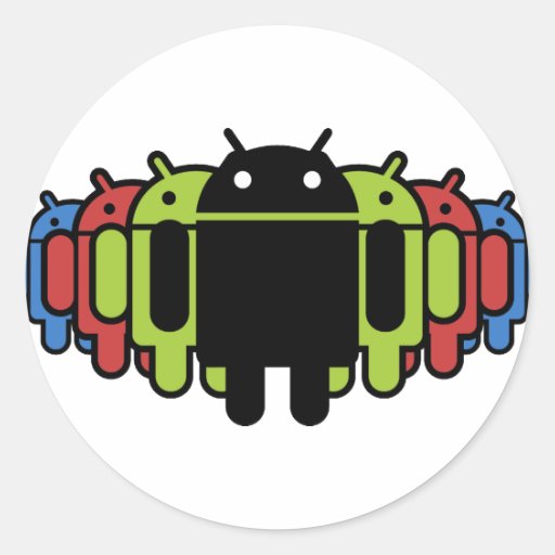 Image of Multi coloured Droid Army Classic Round Sticker