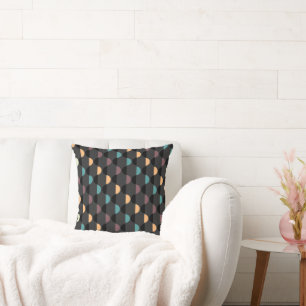 Multi Coloured Earth Tone Abstract Throw Pillow