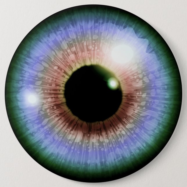 Multi-coloured Eyeball 6 Cm Round Badge (Front)