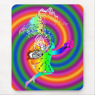 Multi-coloured fairy mouse mat