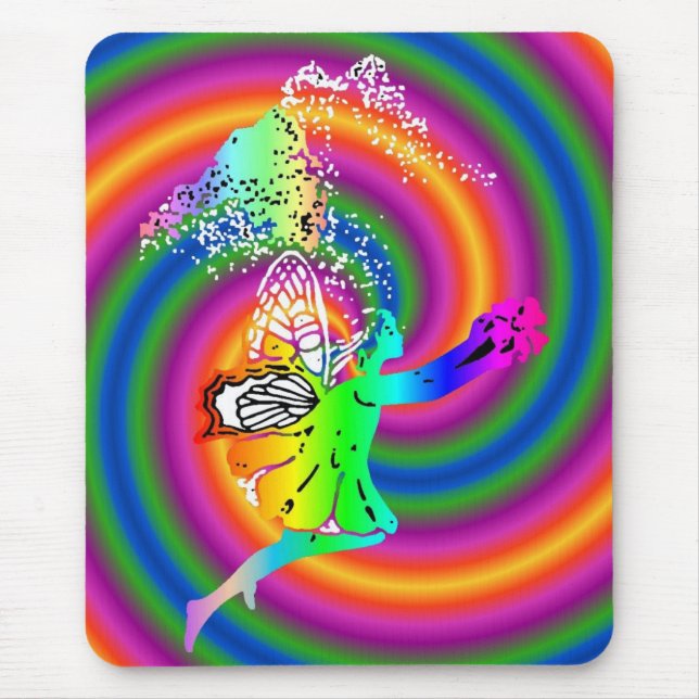 Multi-coloured fairy mouse mat (Front)