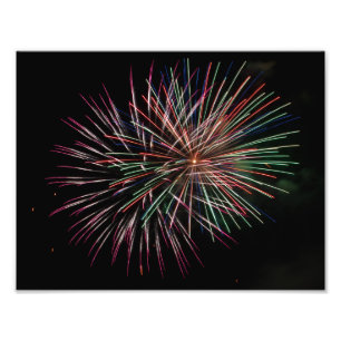 Multi coloured fireworks photo print