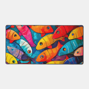 Multi-coloured Fish Pattern Desk Mat