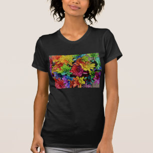 Multi-Coloured Floral T-Shirt (Black)