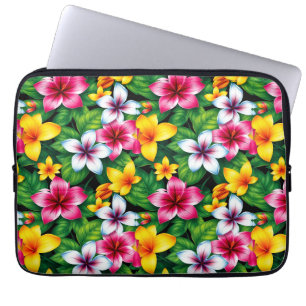 Multi-coloured Flowers and Leaves Pattern-57577 Laptop Sleeve