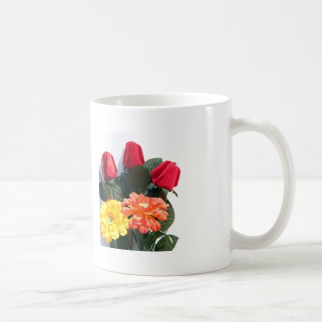Multi-Coloured Flowers Coffee Mug (Right)