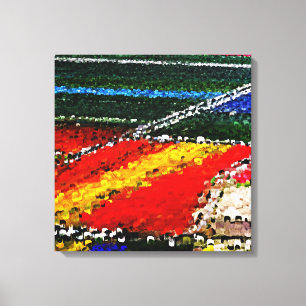 Multi Coloured Flowers Field Painting Canvas Print