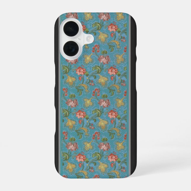 Multi-Coloured Flowers Pattern iPhone 16 Case (Back)