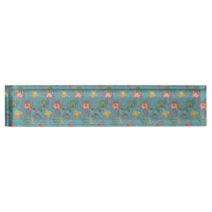 Multi-Coloured Flowers Pattern Nameplate