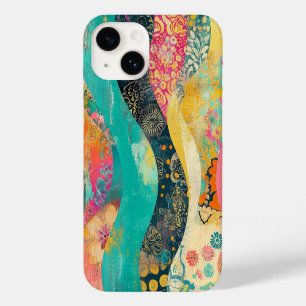 Multi-Coloured Flowers Wave Case-Mate iPhone 14 Case