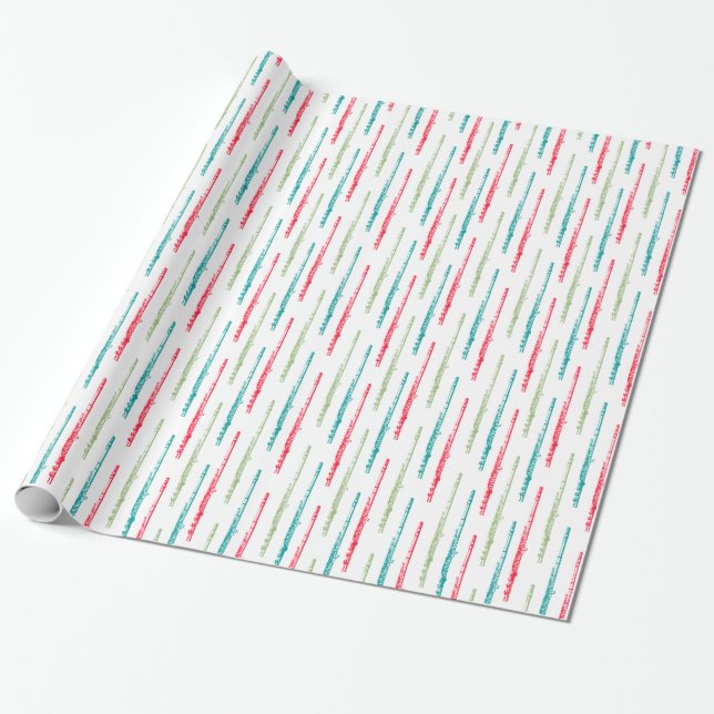 Multi Coloured Flutes Wrapping Paper (Unrolled)
