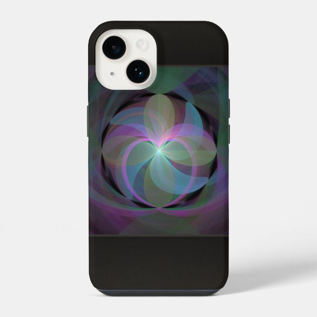Multi Coloured Fractal Fan iPhone Case (Back)